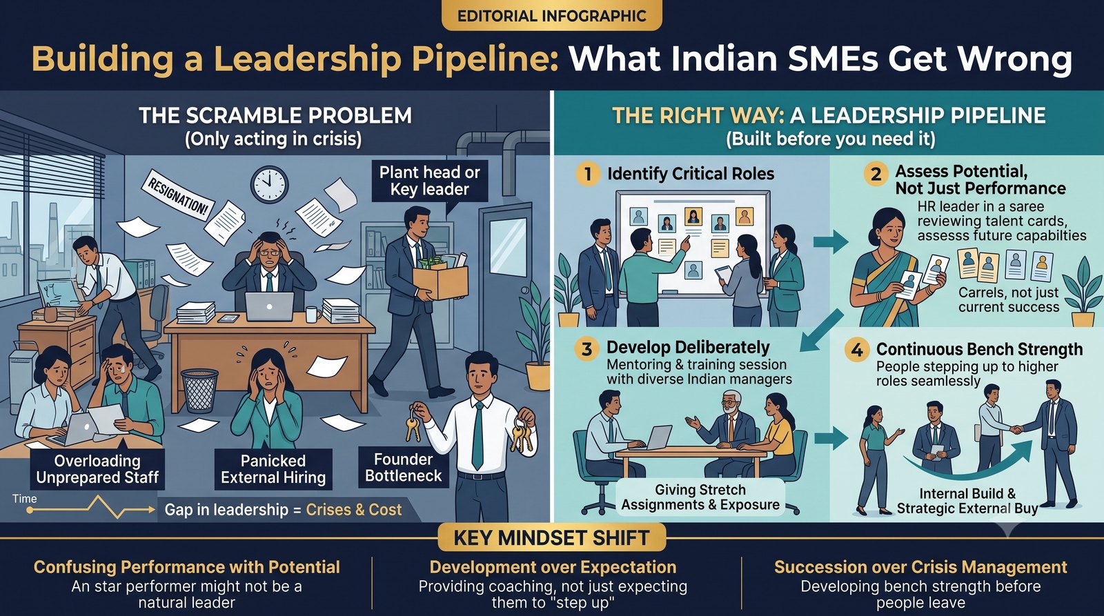 Building a leadership pipeline: what Indian SMEs get wrong — infographic